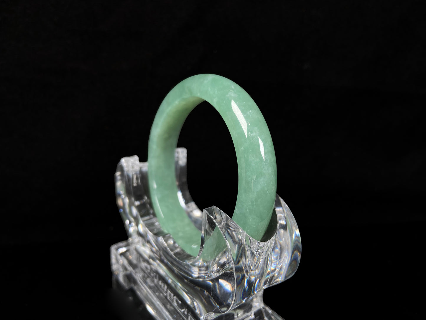 A verdant mist jadeite bangle.