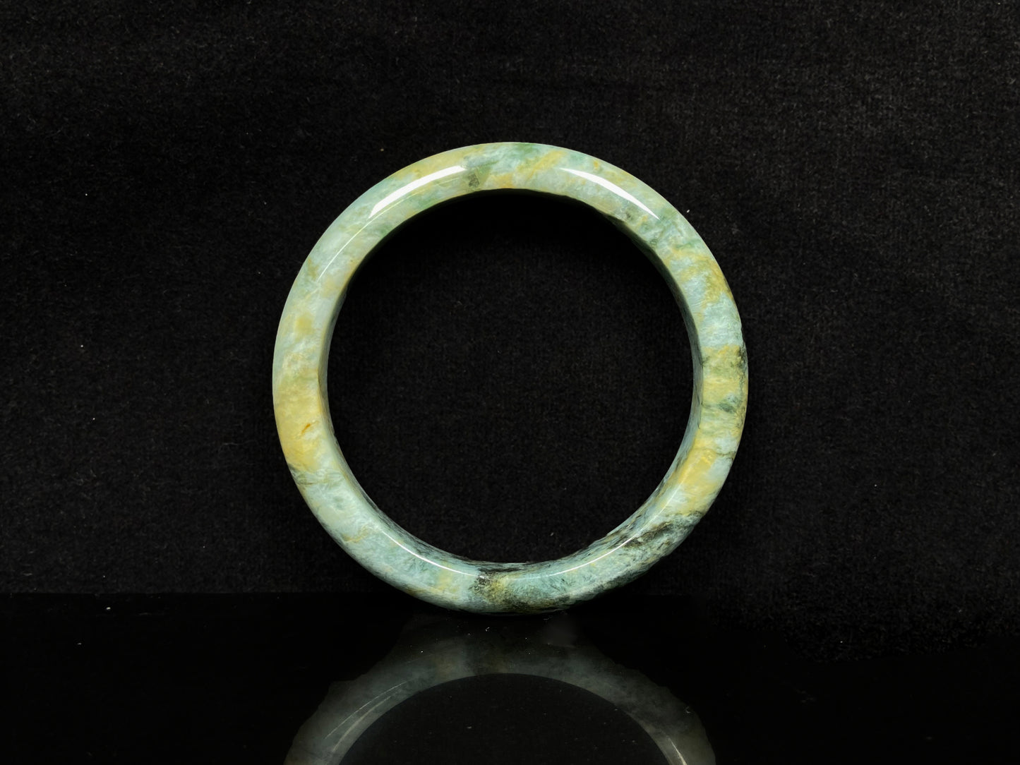 Mossy Green with Honeyed Veins Vincent van Gogh's Sunflowers vibe· Nature Burmese Jadeite Bangle (48-63mm)