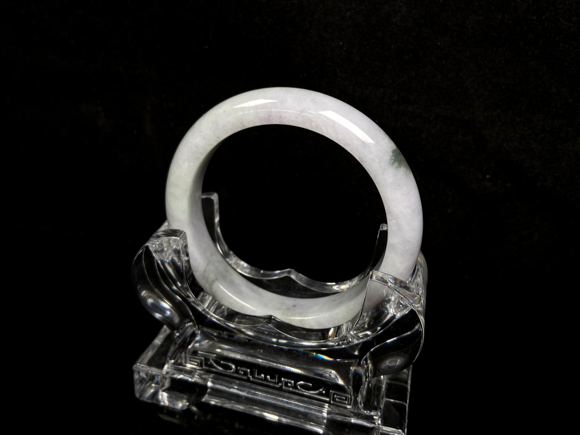 A mossy cloud hush jadeite bangle.