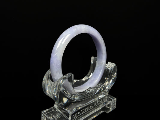 A lavender with cloud white  jadeite bangle.