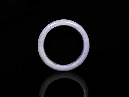 A lavender with cloud white  jadeite bangle.