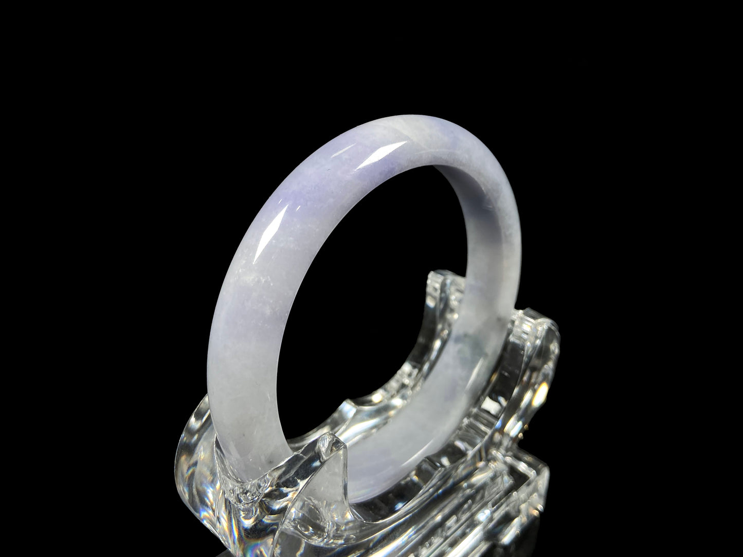 A dreamy lavender mist jadeite bangle.