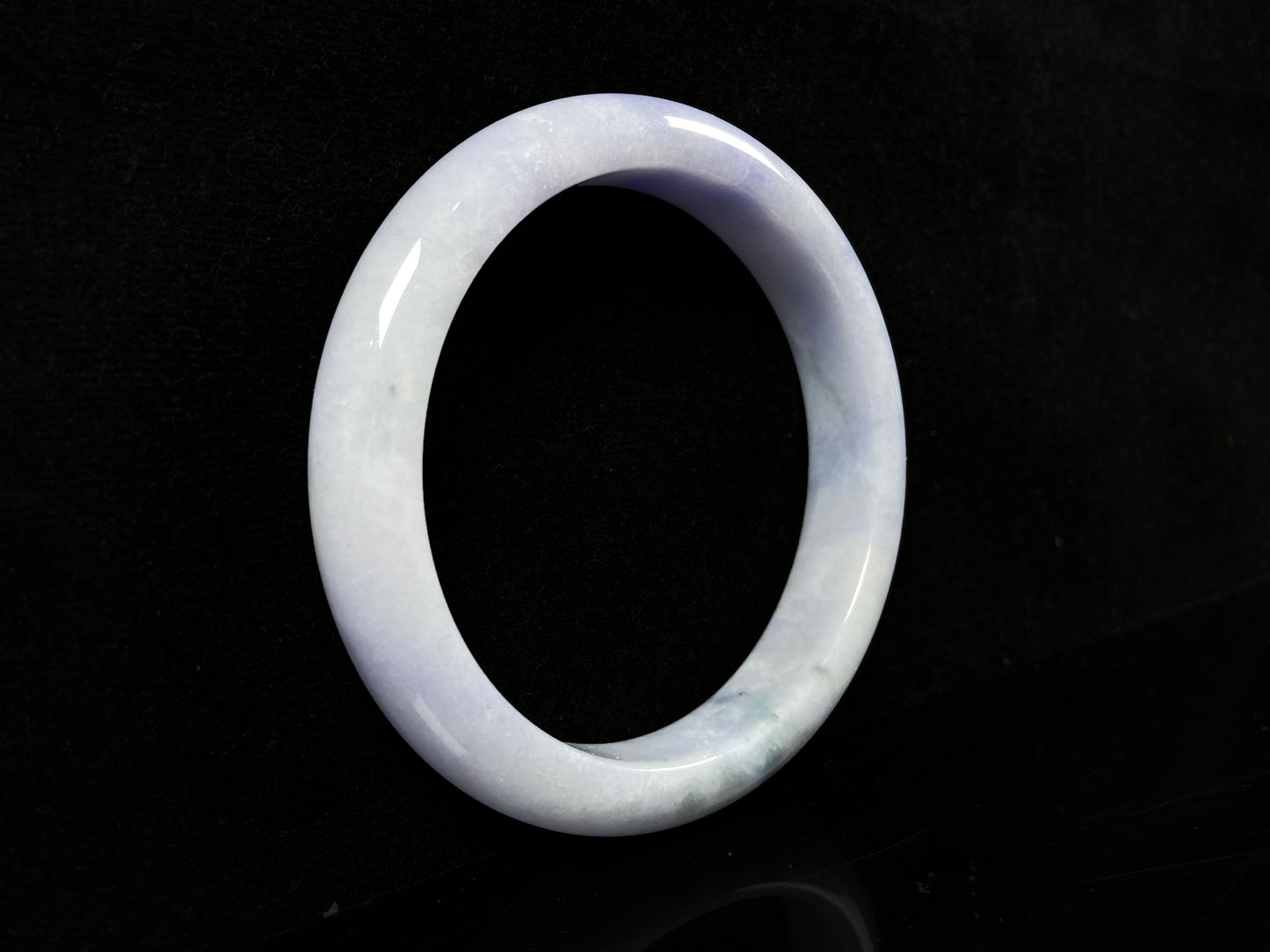 A dreamy lavender mist jadeite bangle.