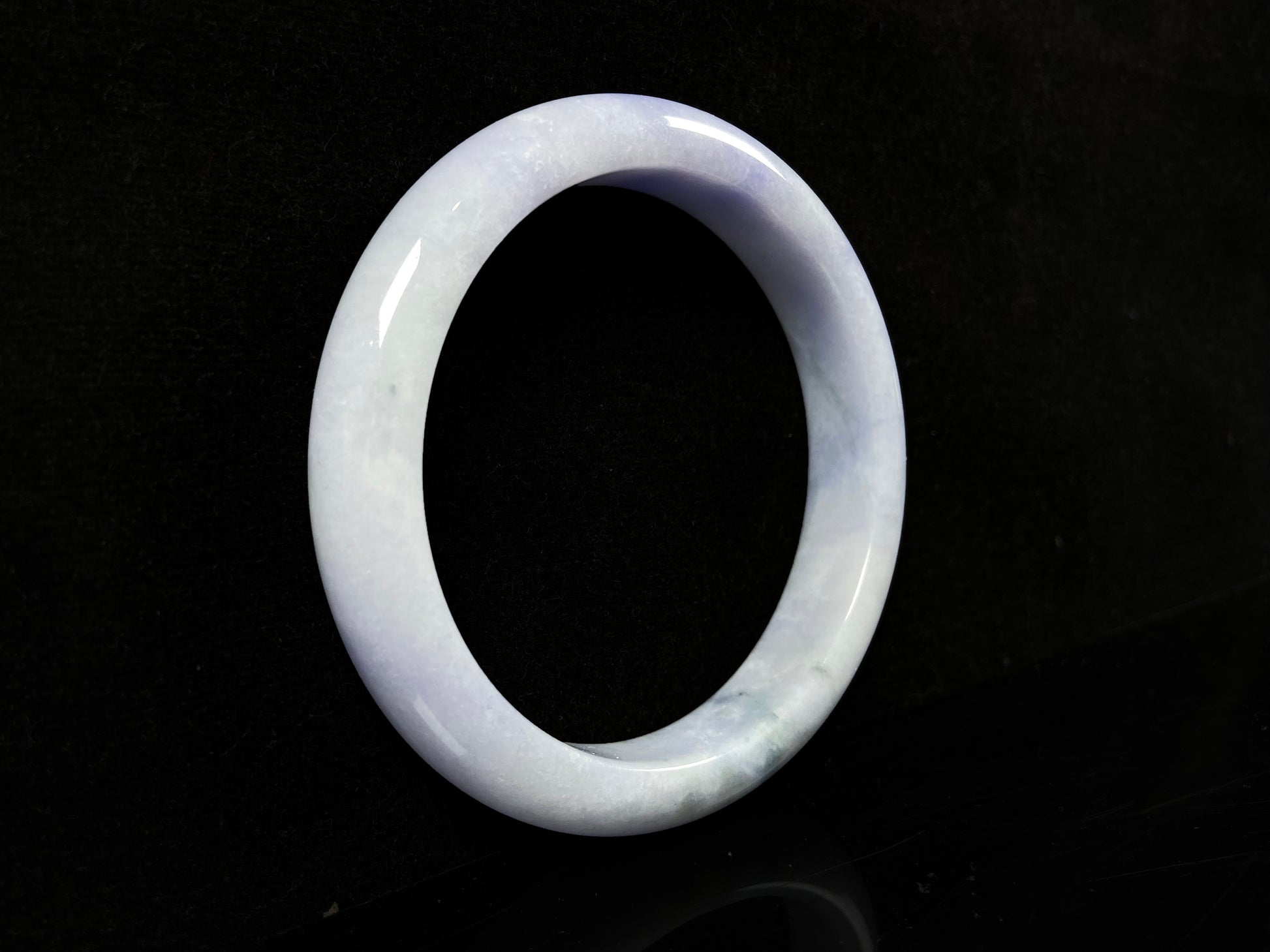 A dreamy lavender mist jadeite bangle.