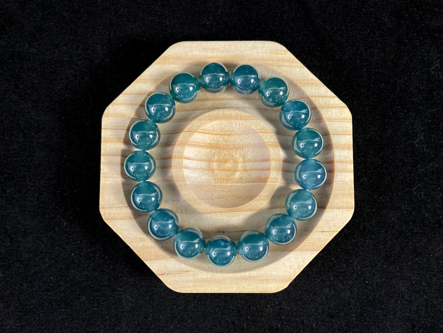 Guatemala Energy Beads for Balance and Meditation · Natural Blue Hue Jadeite Beads Bracelet