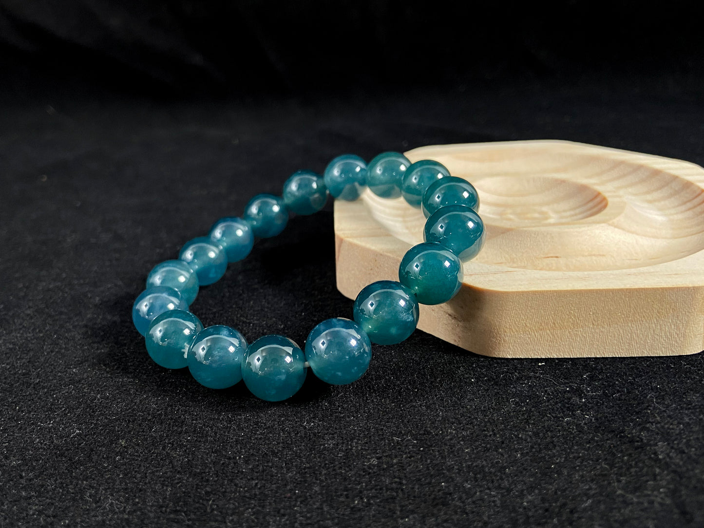 Guatemala Energy Beads for Balance and Meditation · Natural Blue Hue Jadeite Beads Bracelet