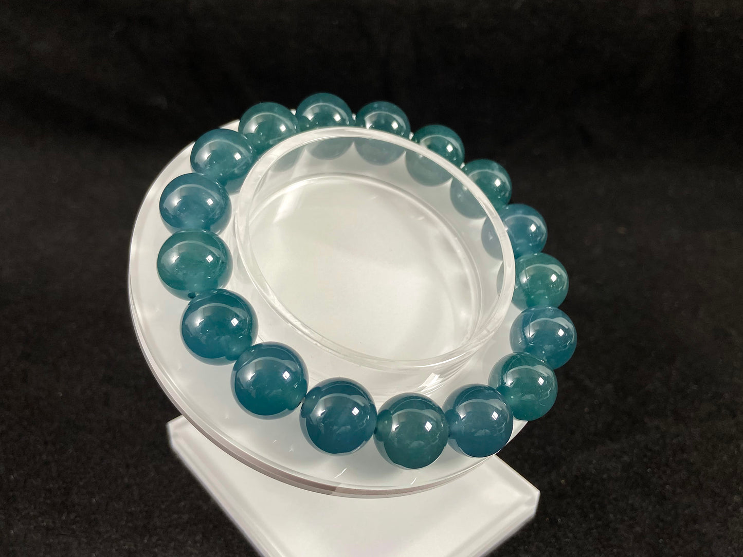 Guatemala Energy Beads for Balance and Meditation · Natural Blue Hue Jadeite Beads Bracelet
