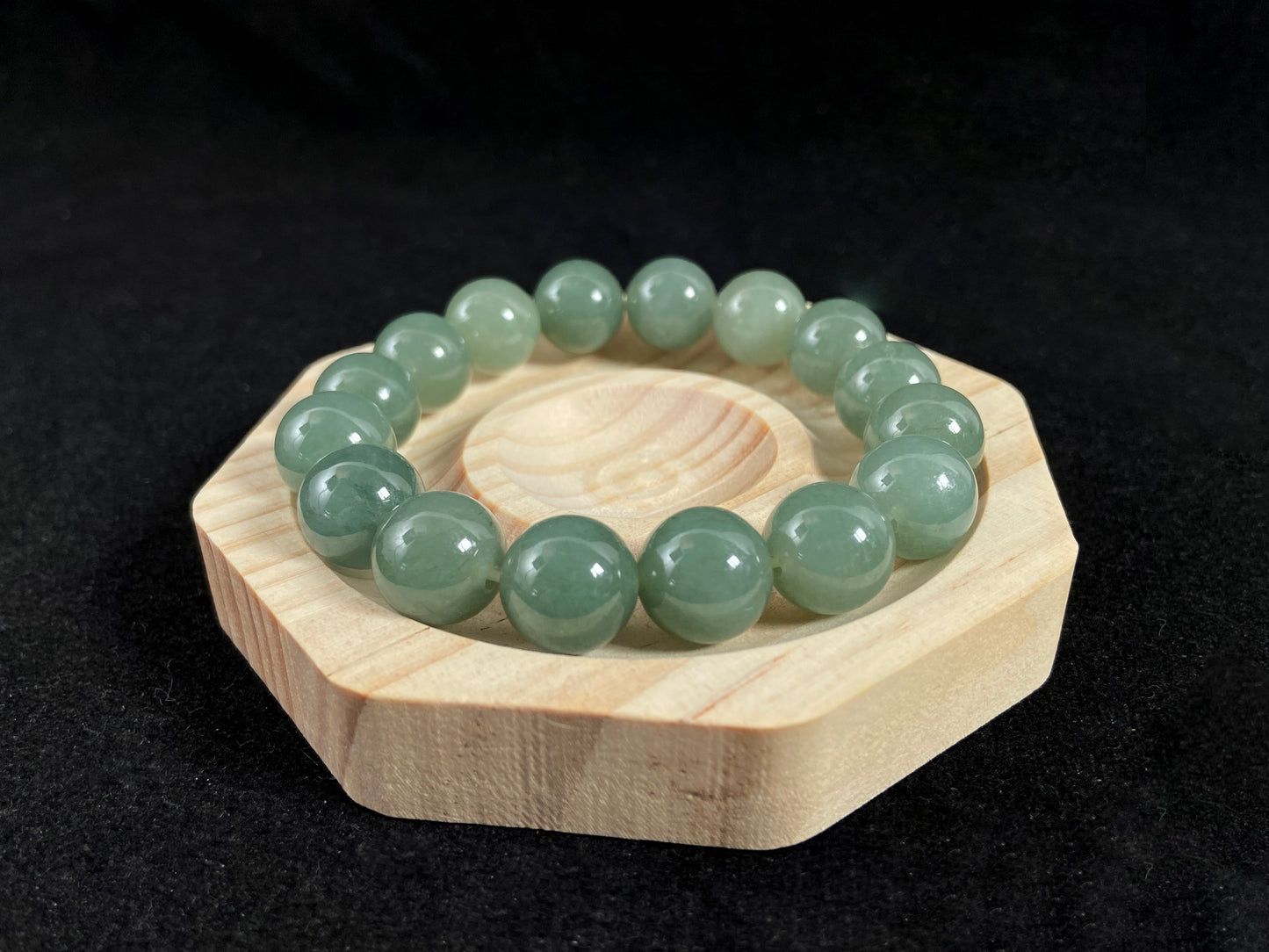 Mountain Lake Jade Strand Serenity Flowing Vitality · Natural Jadeite Burmese Beads Bracelet