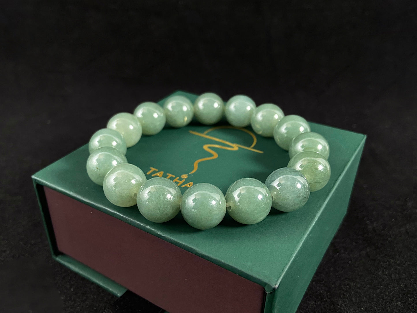 Mountain Lake Jade Strand Serenity Flowing Vitality · Natural Jadeite Burmese Beads Bracelet