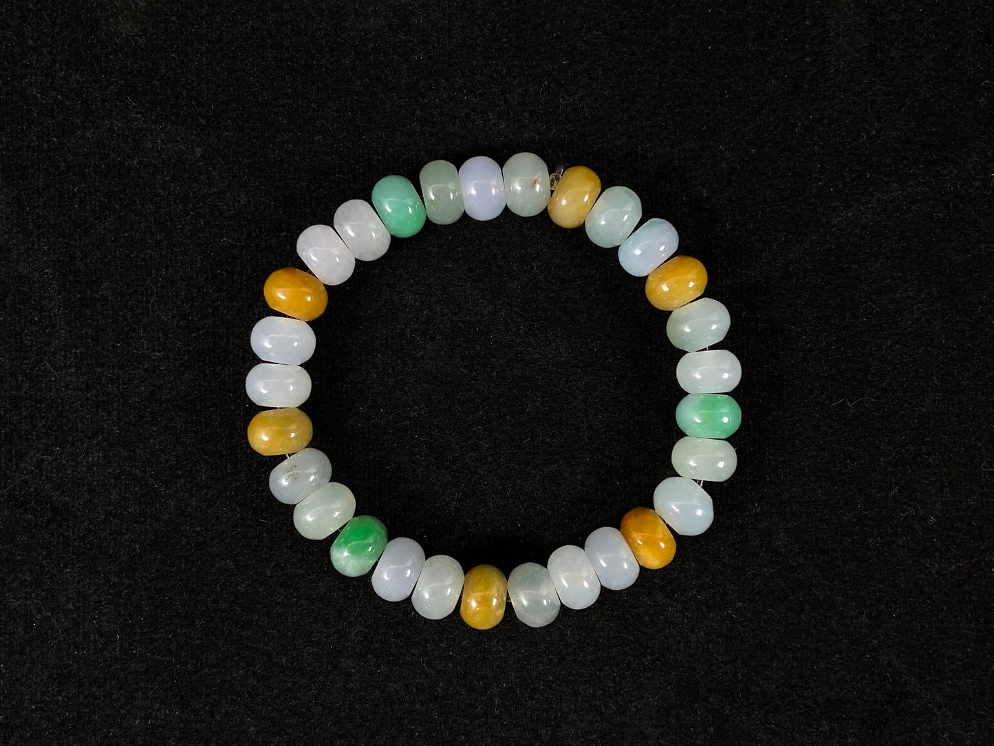 Multicolor Jadeite Bracelet Fortune Longevity · Natural Burmese Jadeite Beads Bracelet