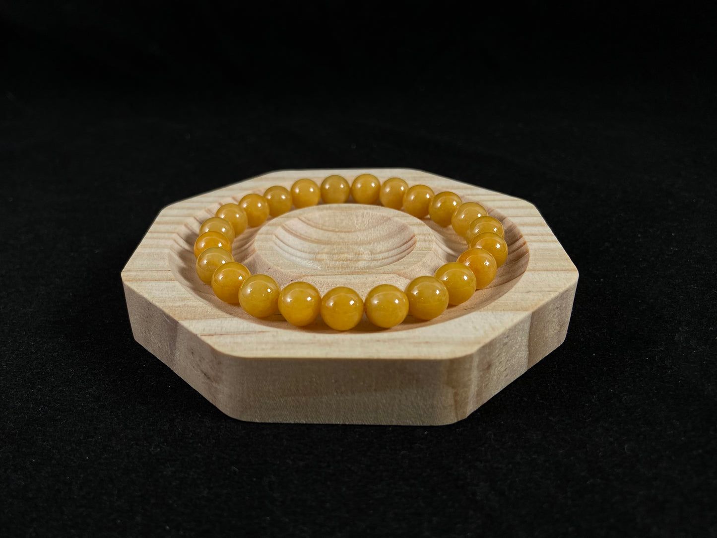 Rare Golden Jade Strand Intense Wealth Energy · Natural Burmese Jadeite Beads Bracelet