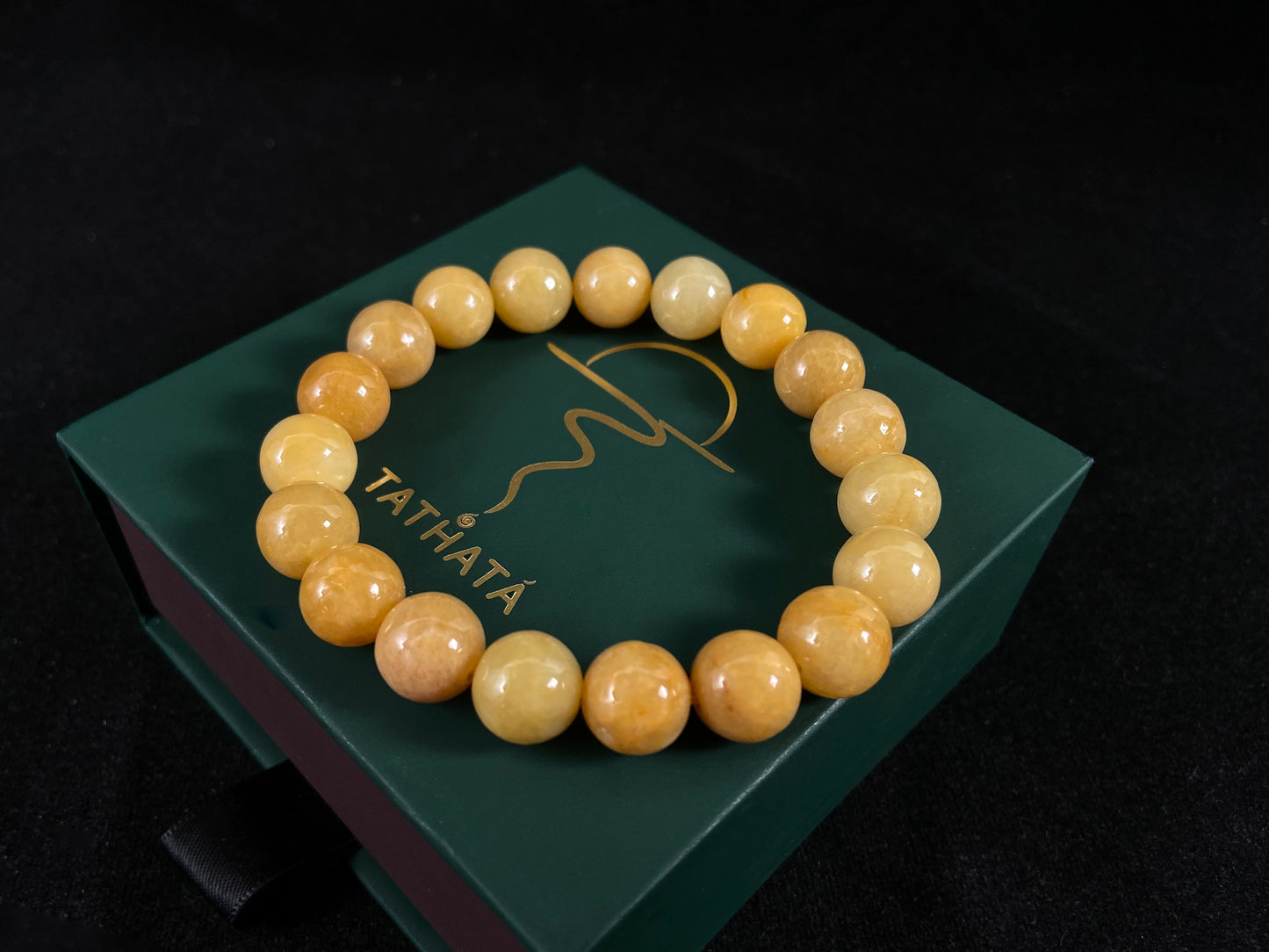 Natural Honey Color  Wealth Energy Unisex · Rare Golden  Jadeite Beads Bracelet