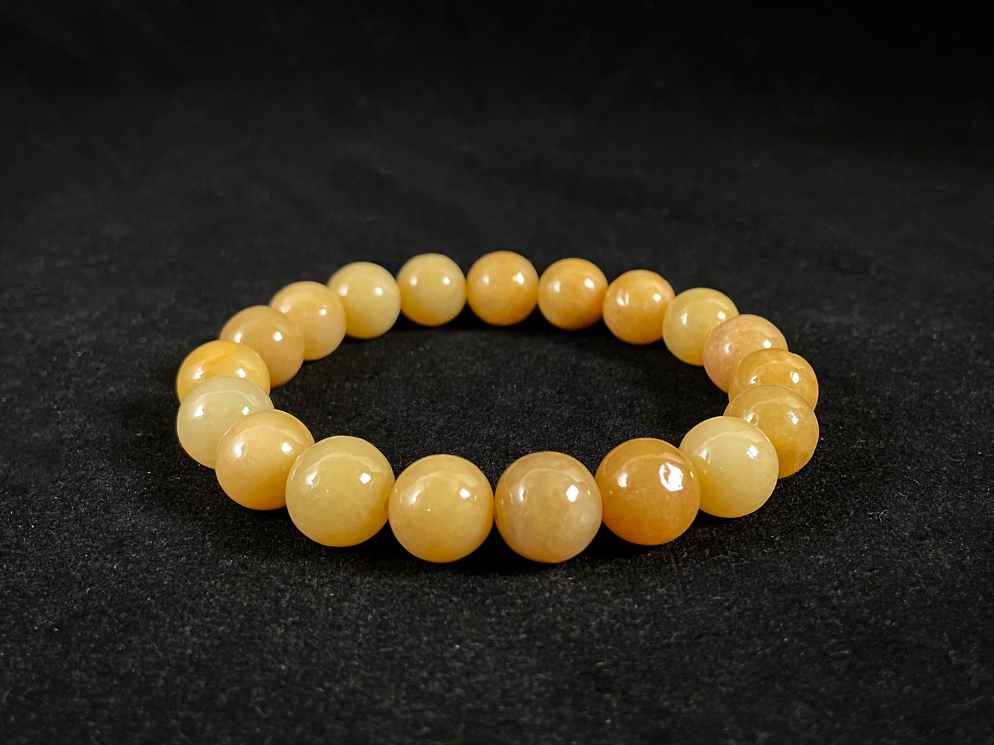Natural Honey Color  Wealth Energy Unisex · Rare Golden  Jadeite Beads Bracelet