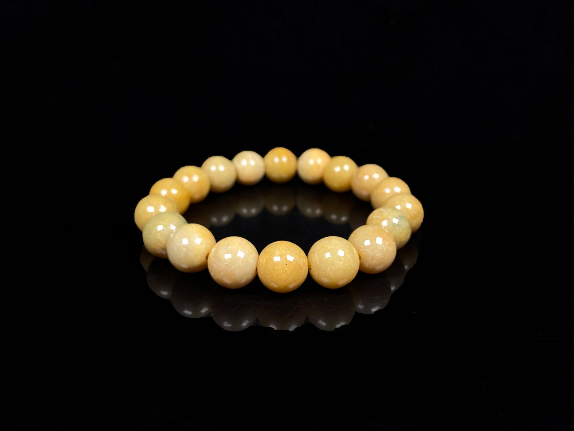 A warm honey gold beads bracelet.