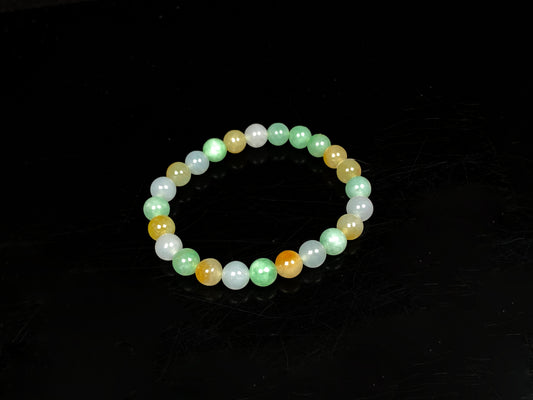 A candy multicolor jadeite beads bracelet.