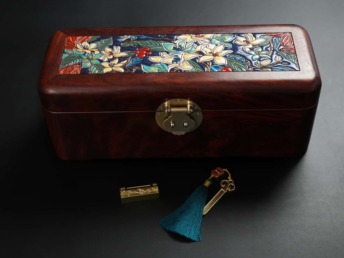 TATHATĀ Sandalwood Lacquer Hand-Painted Jewelry Box
