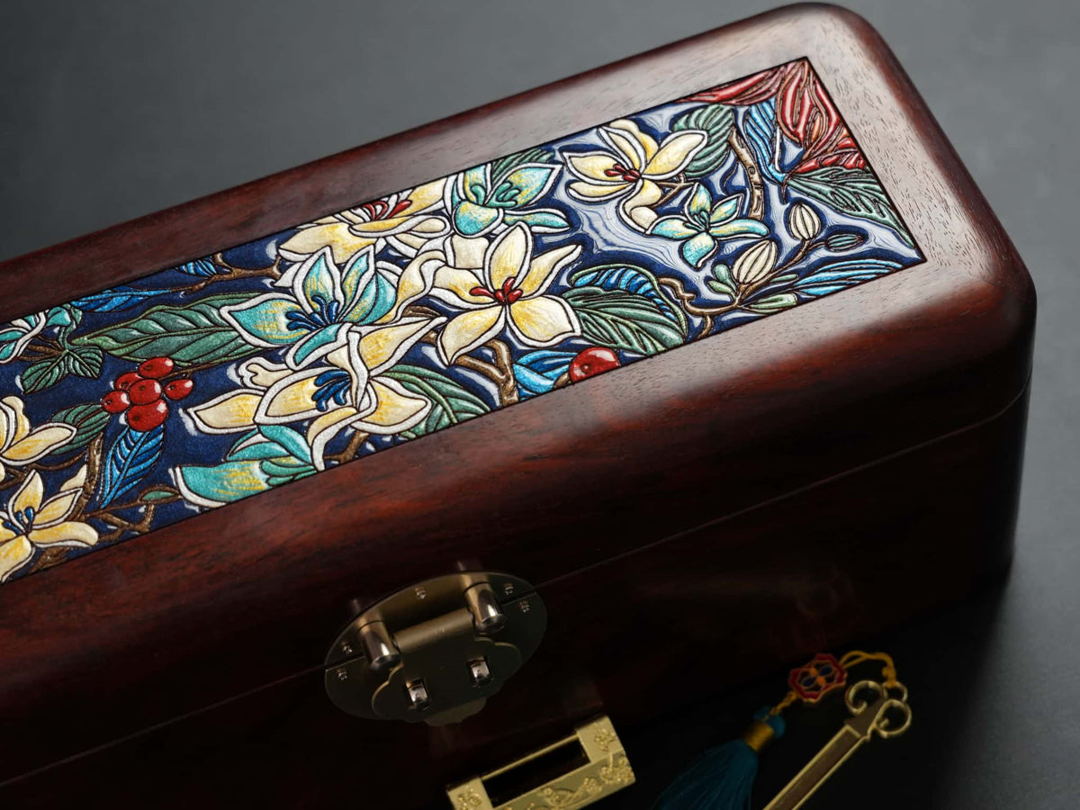 TATHATĀ Sandalwood Lacquer Hand-Painted Jewelry Box