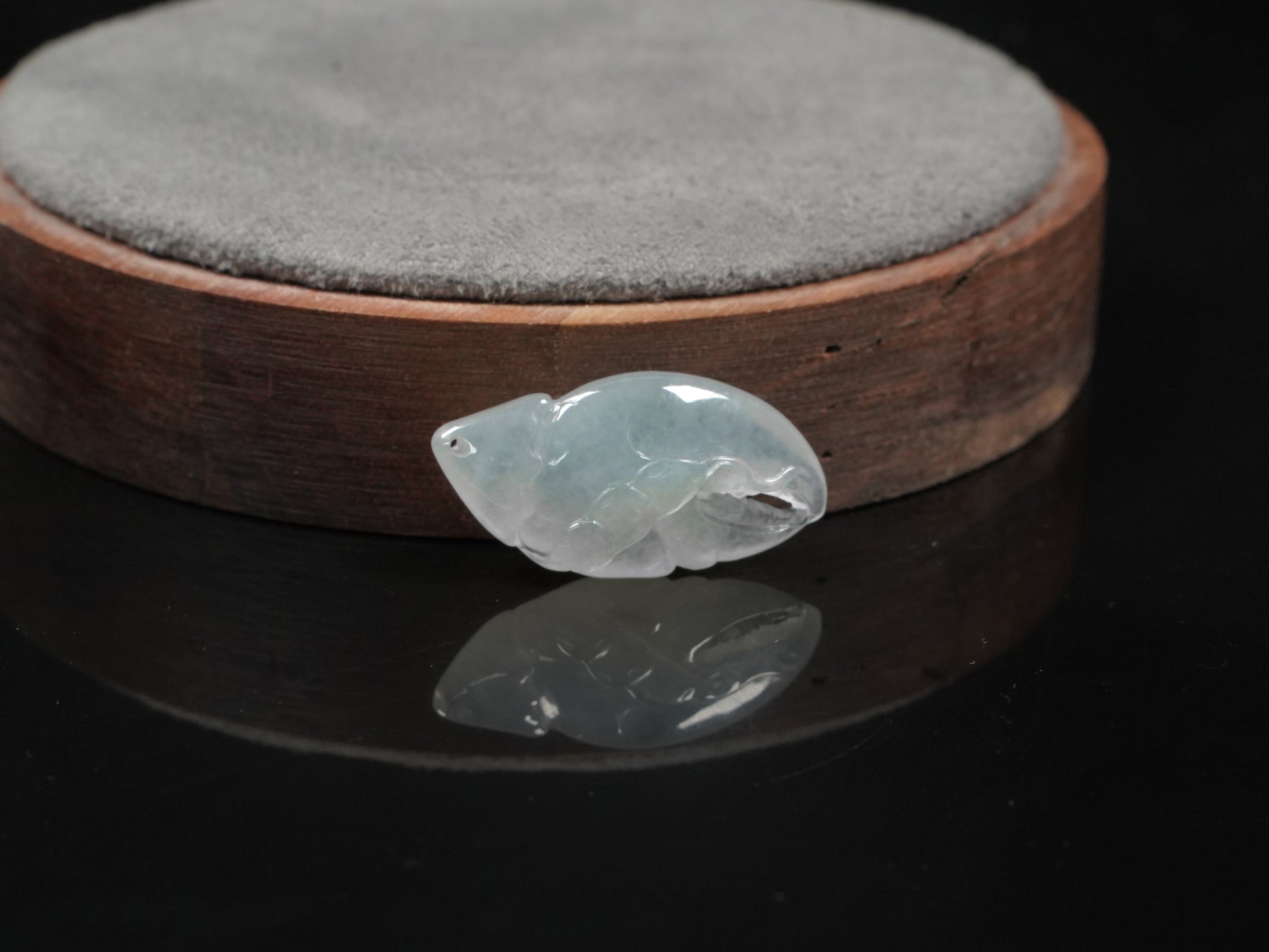 Icy translucent white crab claw loose jadieite.