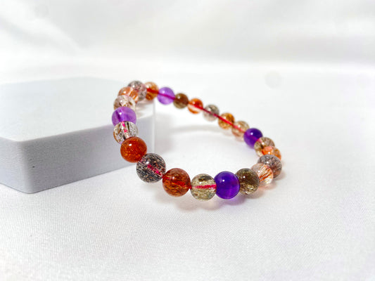 This bracelet features genuine super seven crystal beads
