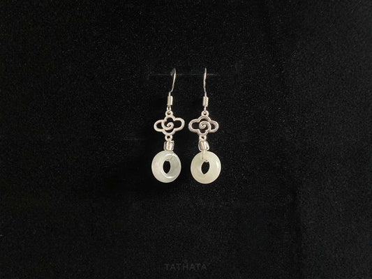 Clear Pure white · Nature Burmese Jadeite Earring