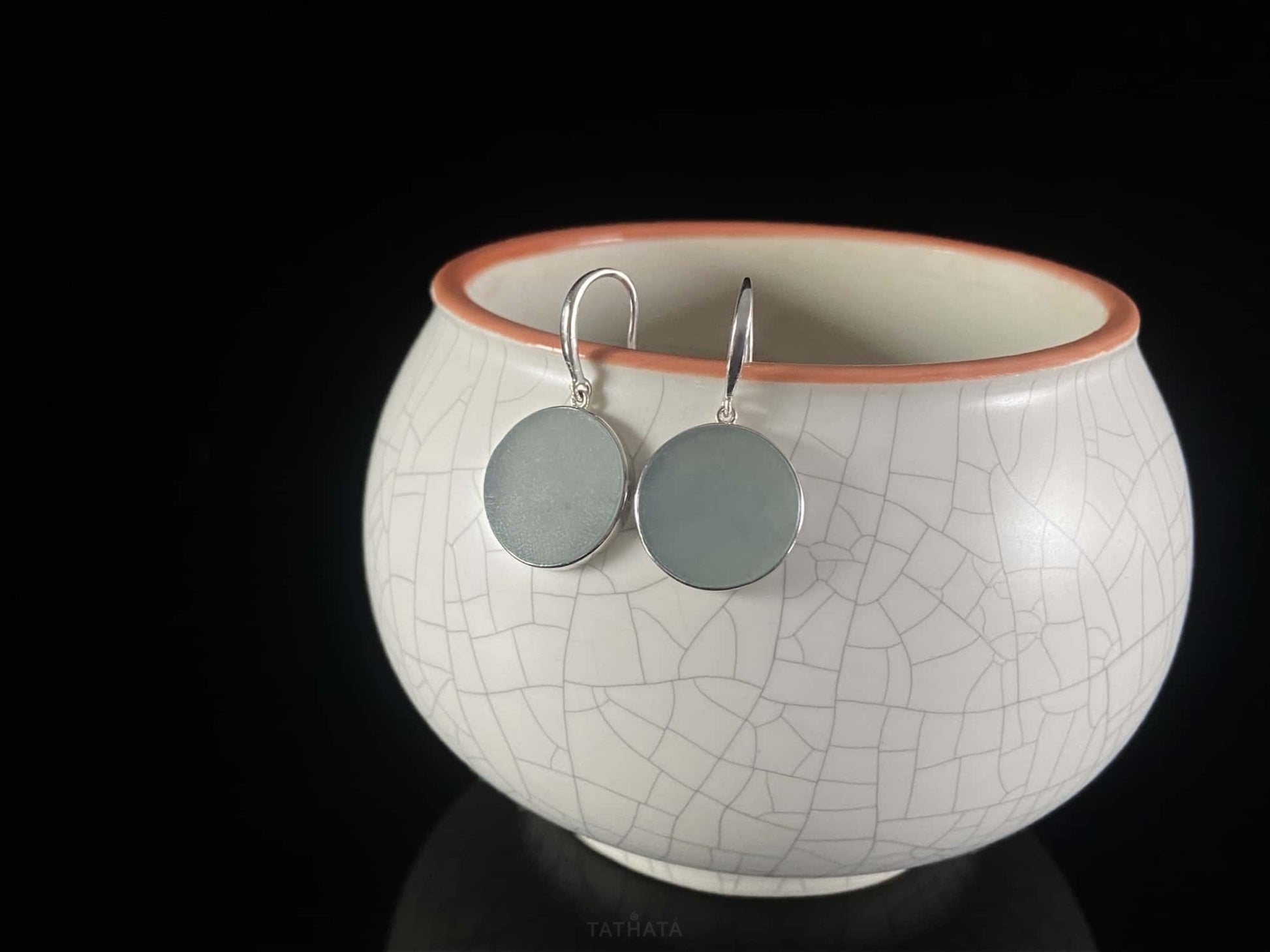 Haze Wuji Disc · Nature Burmese Jadeite Earrings