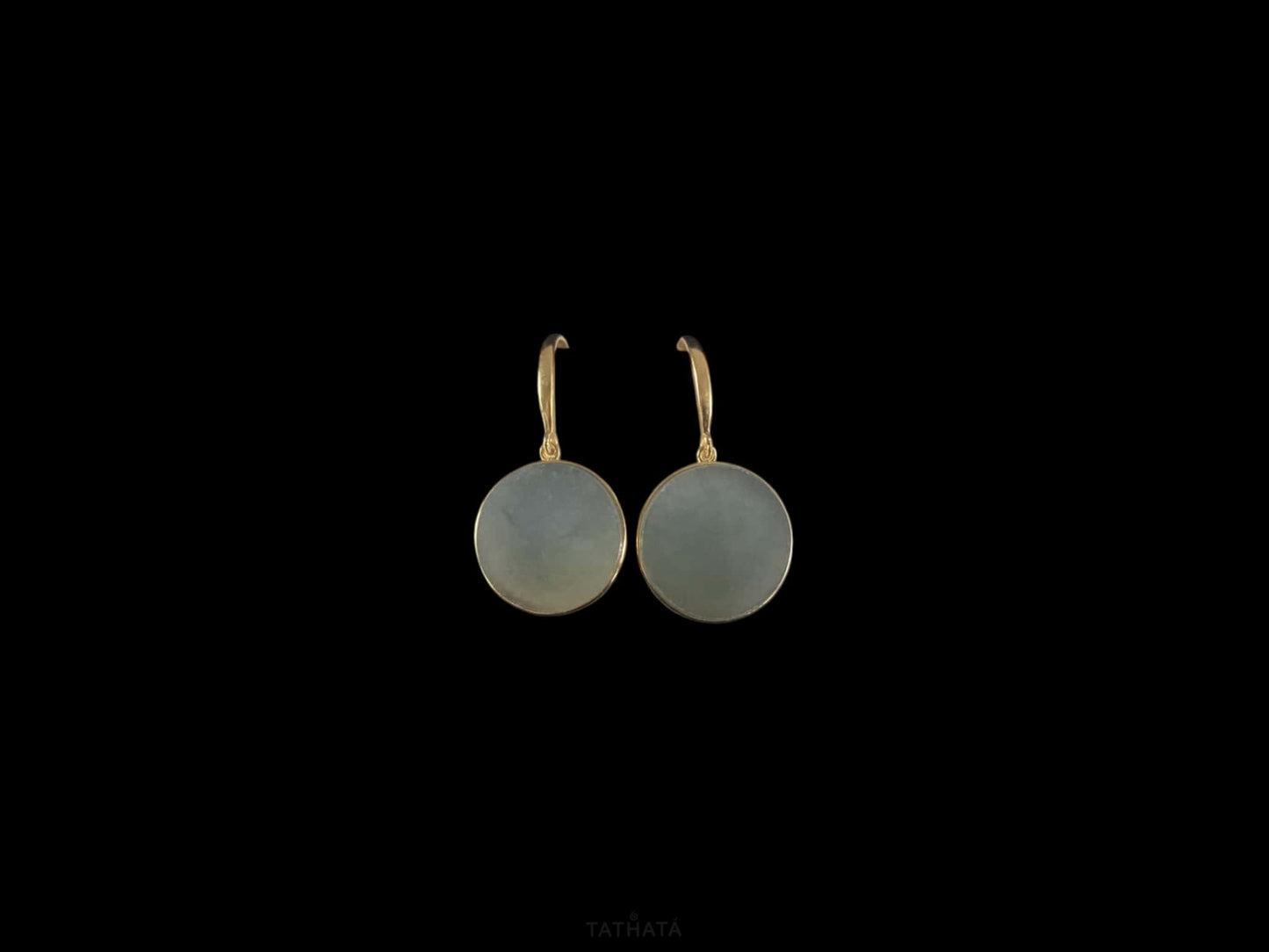 Haze Wuji Disc · Nature Burmese Jadeite Earrings