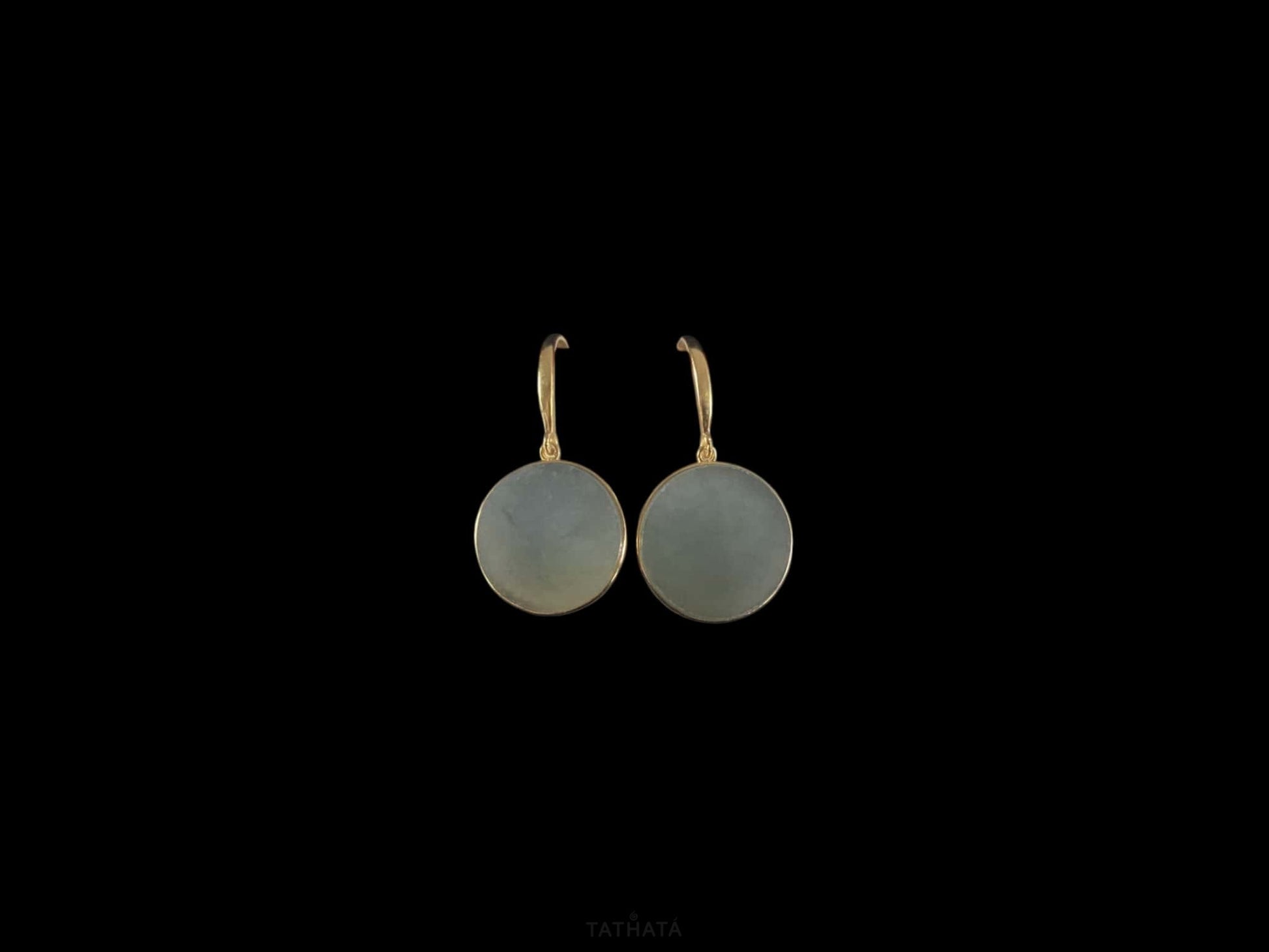 Haze Wuji Disc · Nature Burmese Jadeite Earrings