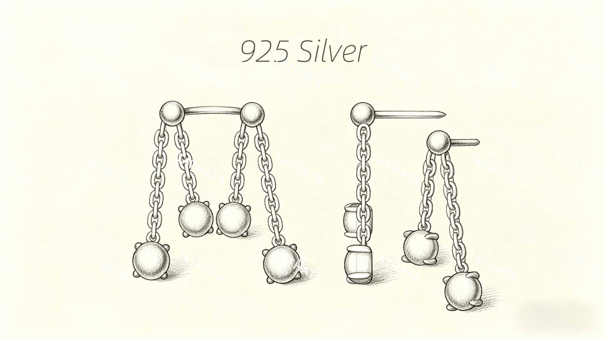A clear water twin drops jadeite earring.