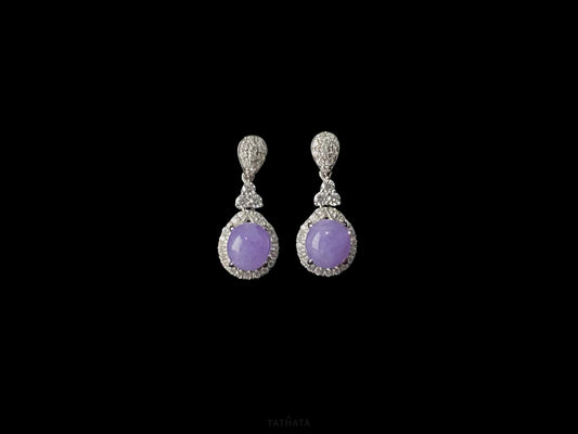 Sunset Purple · Nature Burmese Jadeite Earring