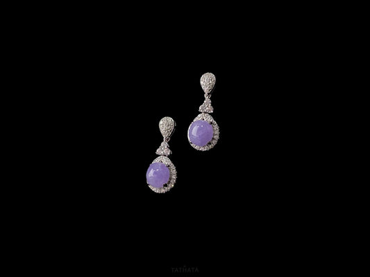 Sunset Purple · Nature Burmese Jadeite Earring