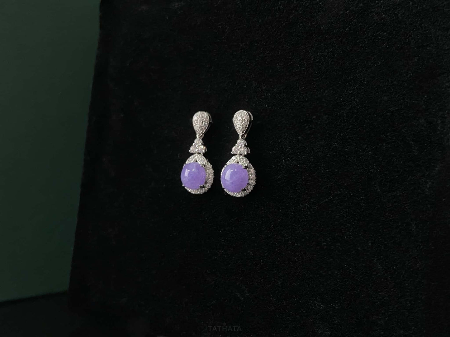Sunset Purple · Nature Burmese Jadeite Earring