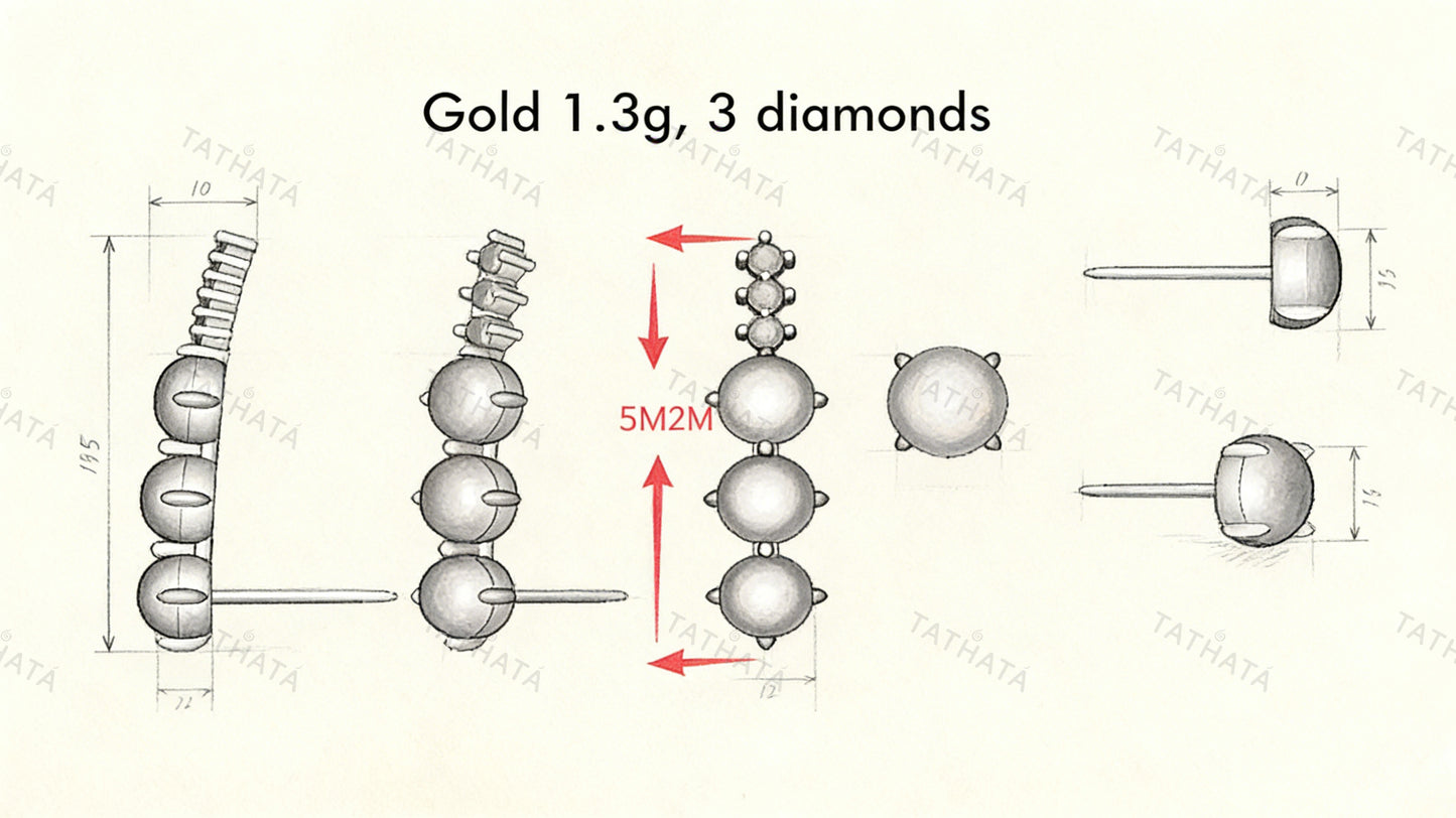 Asymmetric lavender dew jadeite earring.