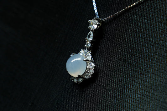 Glacier Heart – Icy Blue Jadeite Pendant
