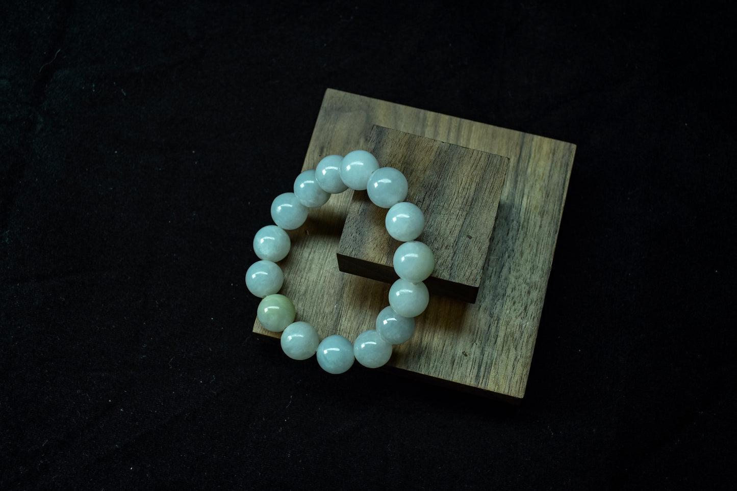 Glistening Snowflakes — A String of Jadeite Beads