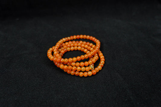 Golden Jadeite Fine Bead Long Necklace