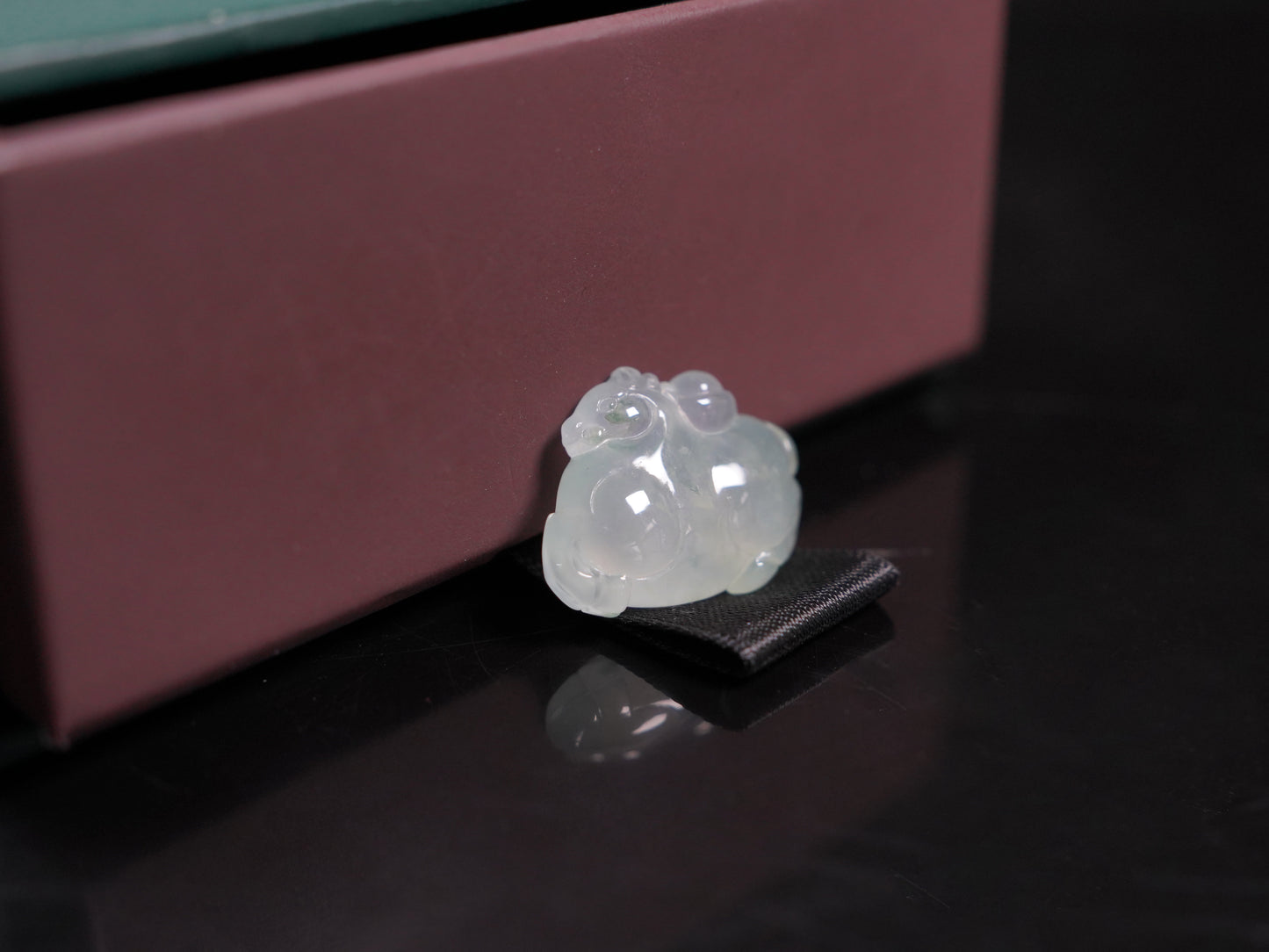 A icy translucent white horse loose jadeite.