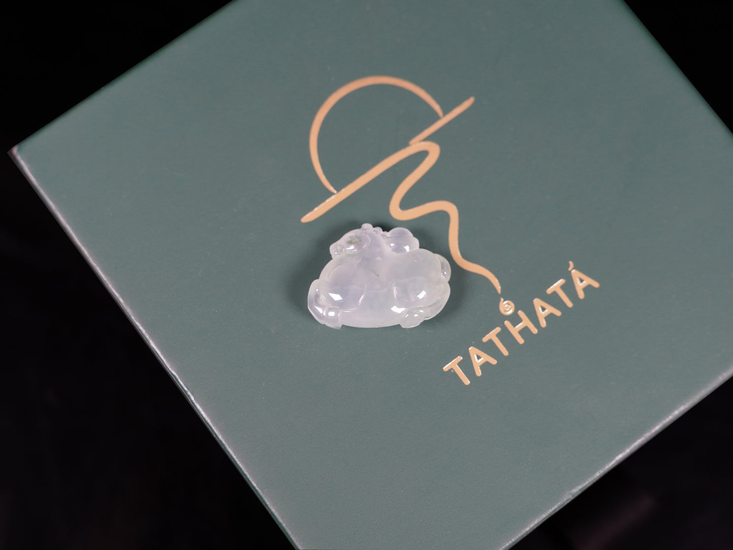 A icy translucent white horse loose jadeite.