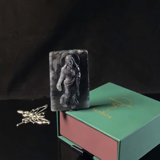 A Wuji divine jesus relief loose jadeite.