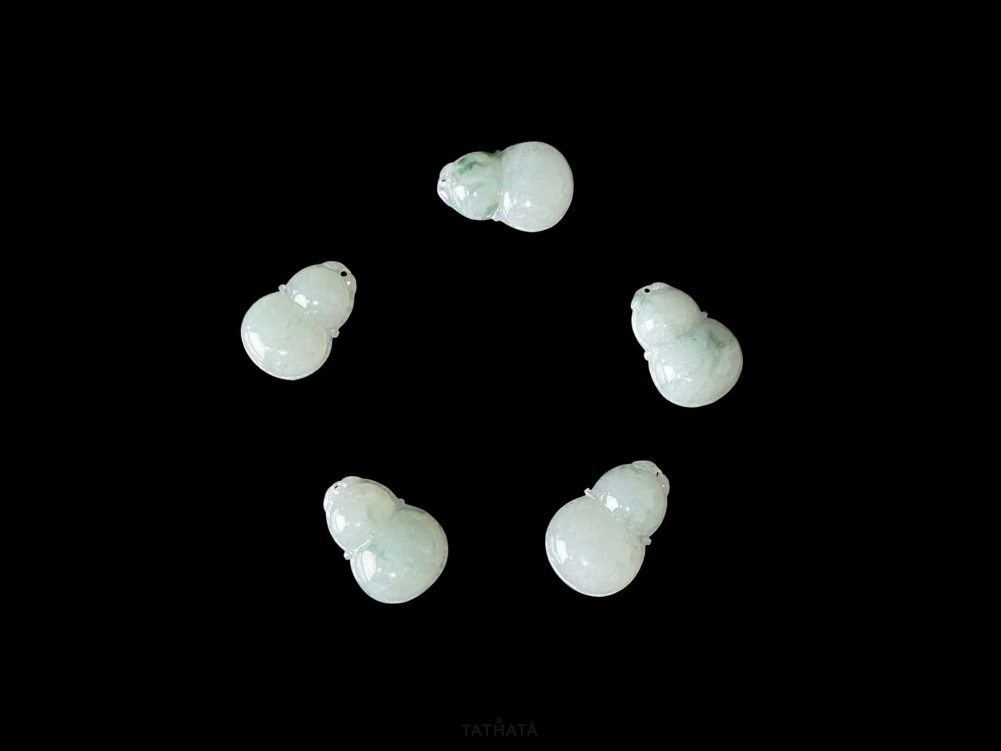 Floating Green Flowers Gourd · Nature Burmese Loose Jadeite