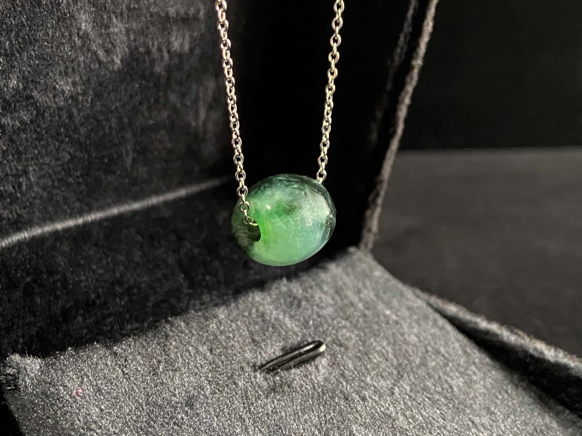A forest dew lucky barrel loose jadeite.