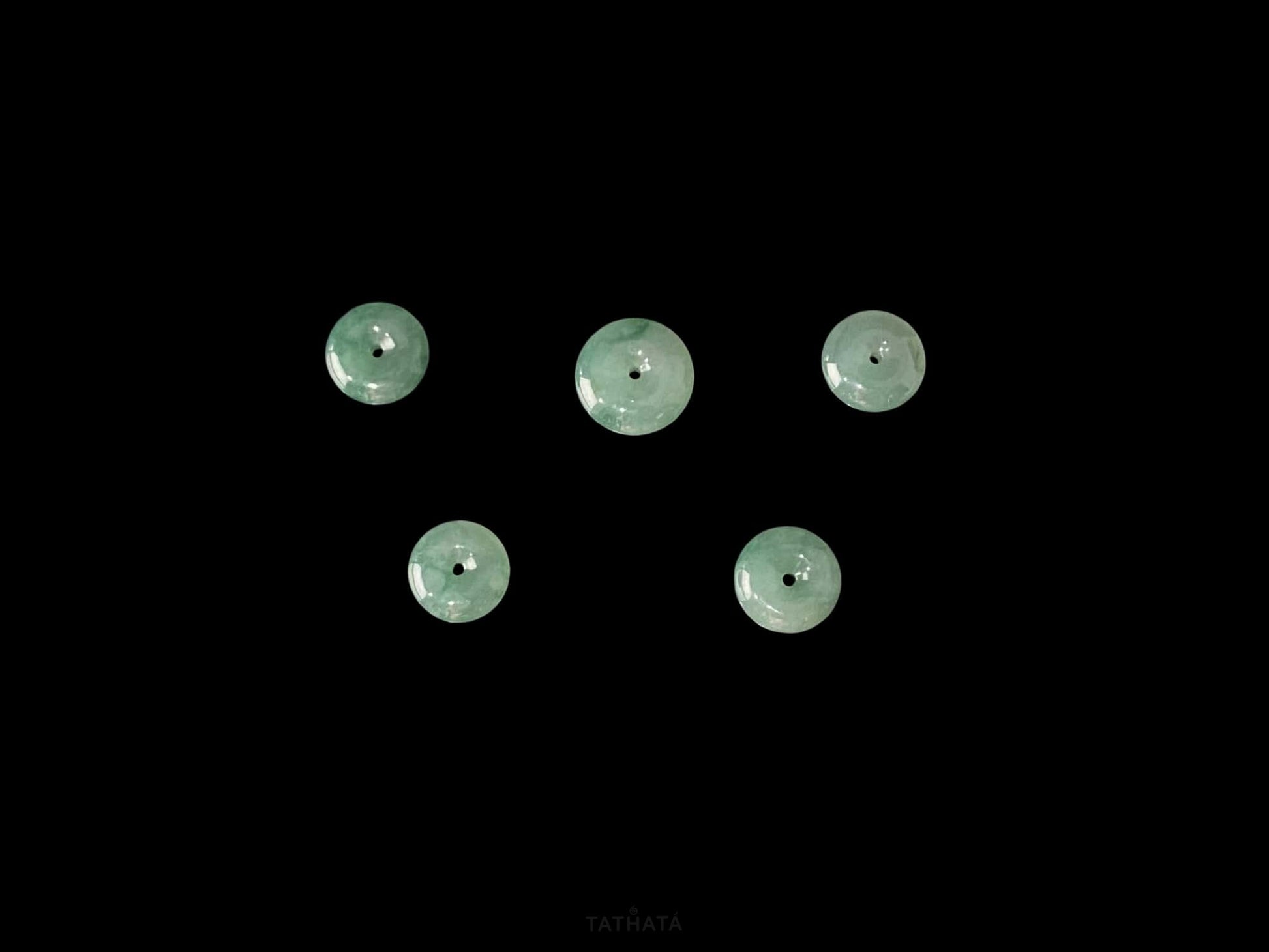 Teal Cloud Splash Donut · Natural Burmese Loose Jadeite