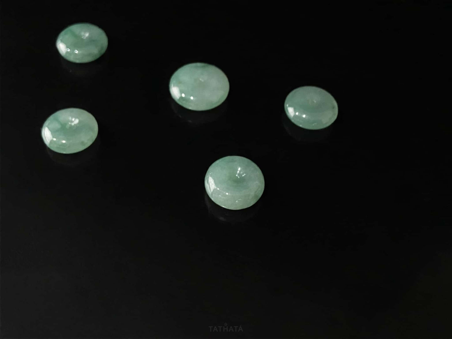 Teal Cloud Splash Donut · Natural Burmese Loose Jadeite