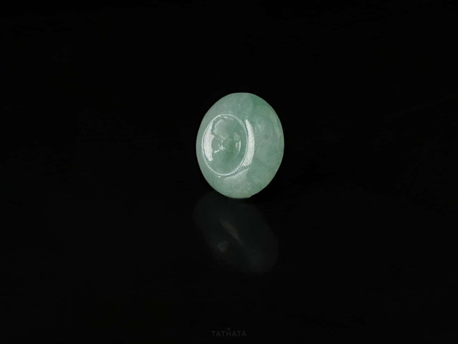 Teal Cloud Splash Donut · Natural Burmese Loose Jadeite