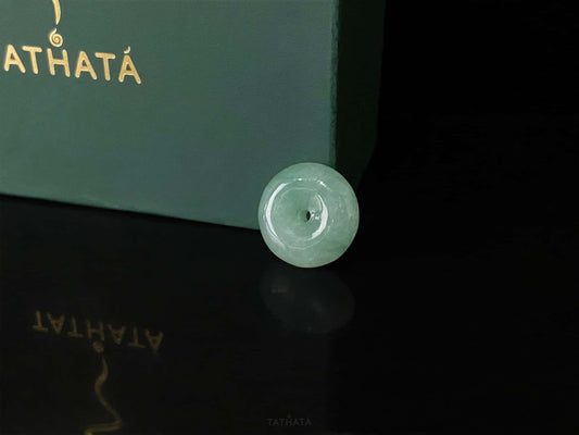Teal Cloud Splash Donut · Natural Burmese Loose Jadeite