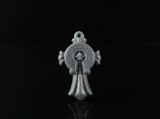 Wuji Retro Carved Cross· Nature Burmese Jadeite Pendant