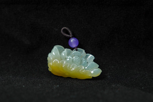 Lotus in Light · Suzhou Carved Yellow Jadeite Lotus Pendant