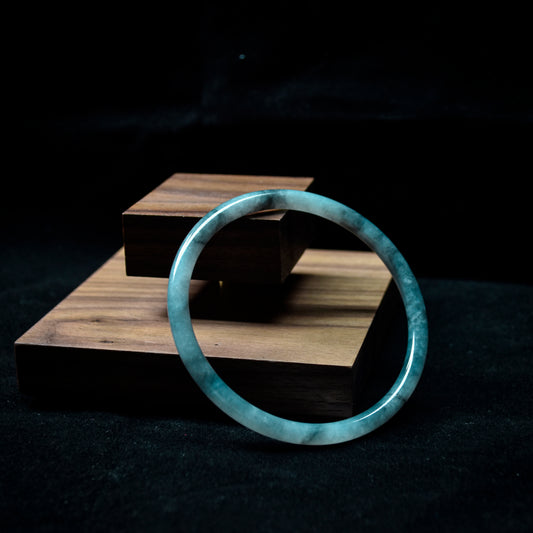 Midnight Melody · Black Jadeite Bangle