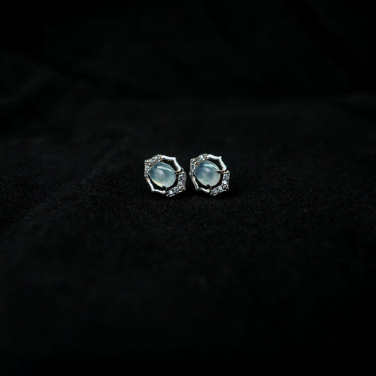 Mirror of the Sky · Jadeite Stud Earrings