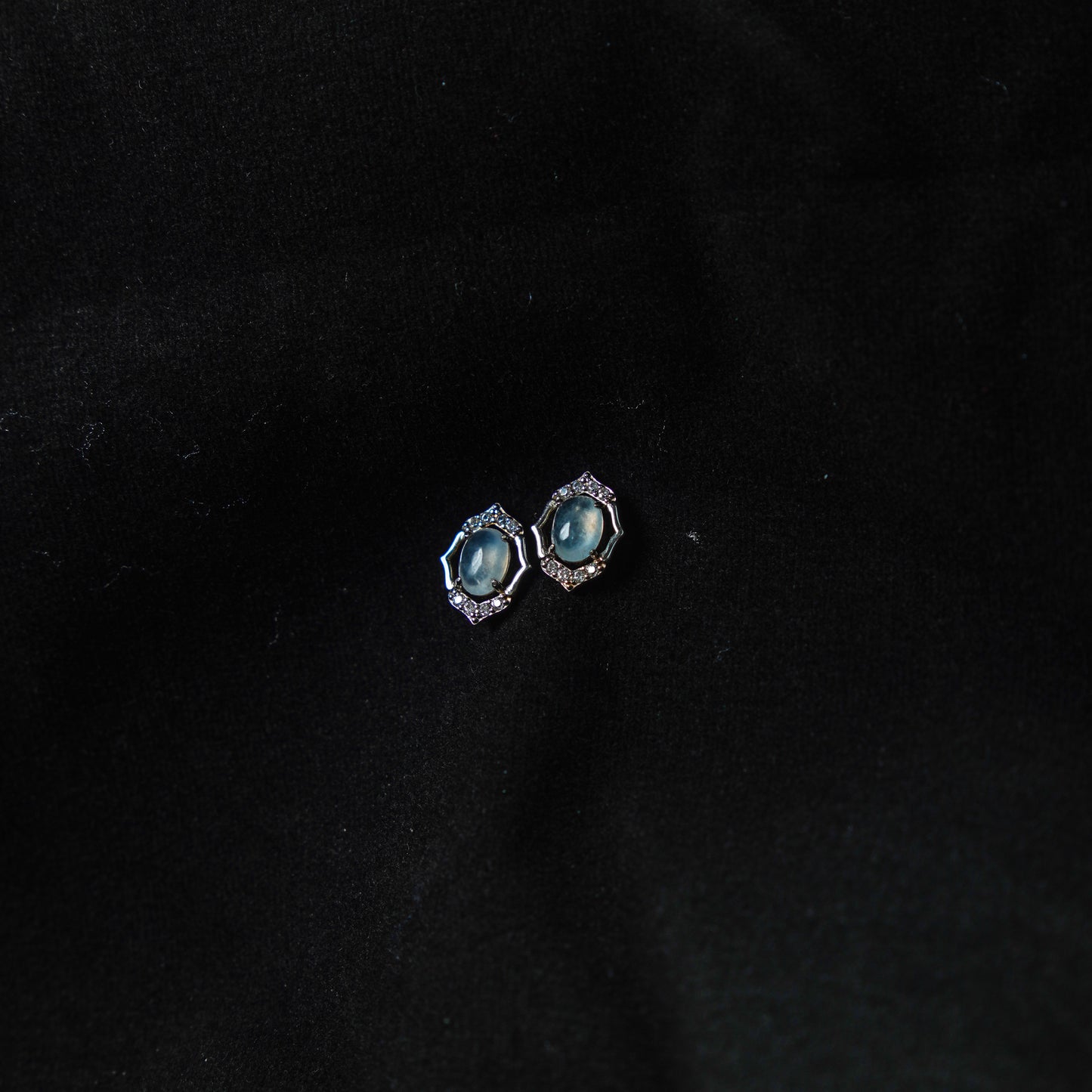 Mirror of the Sky · Jadeite Stud Earrings