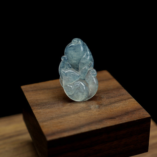 Mystic Tails · Nine-Tailed Fox Jadeite Pendant